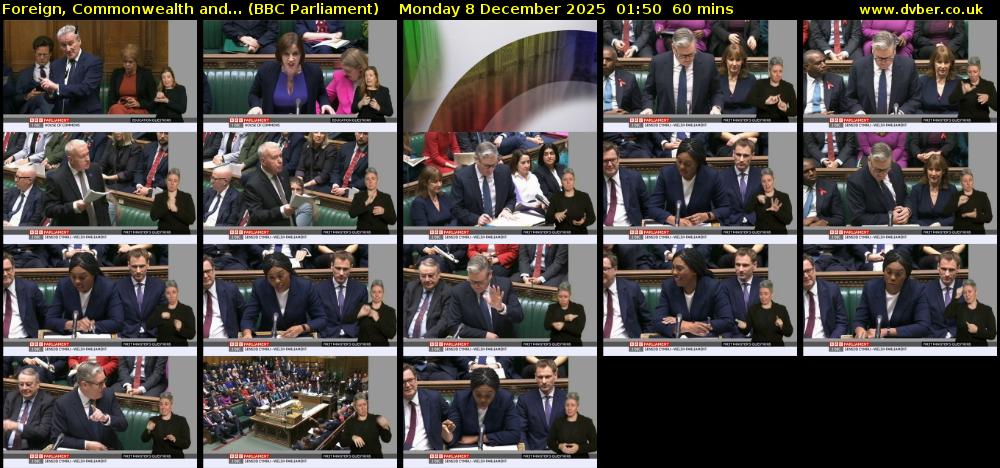 Foreign, Commonwealth and... (BBC Parliament) Monday 8 December 2025 01:50 - 02:50