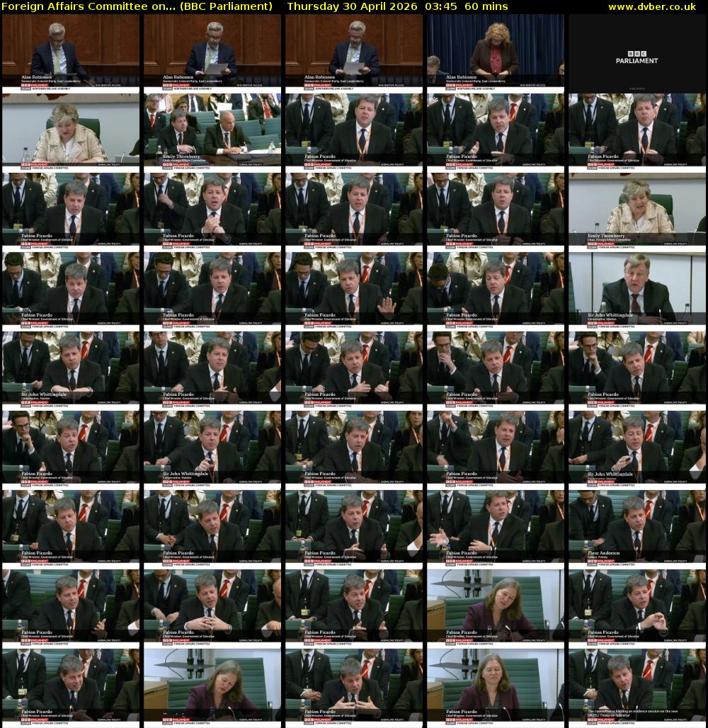 Foreign Affairs Committee on... (BBC Parliament) Thursday 30 April 2026 03:45 - 04:45