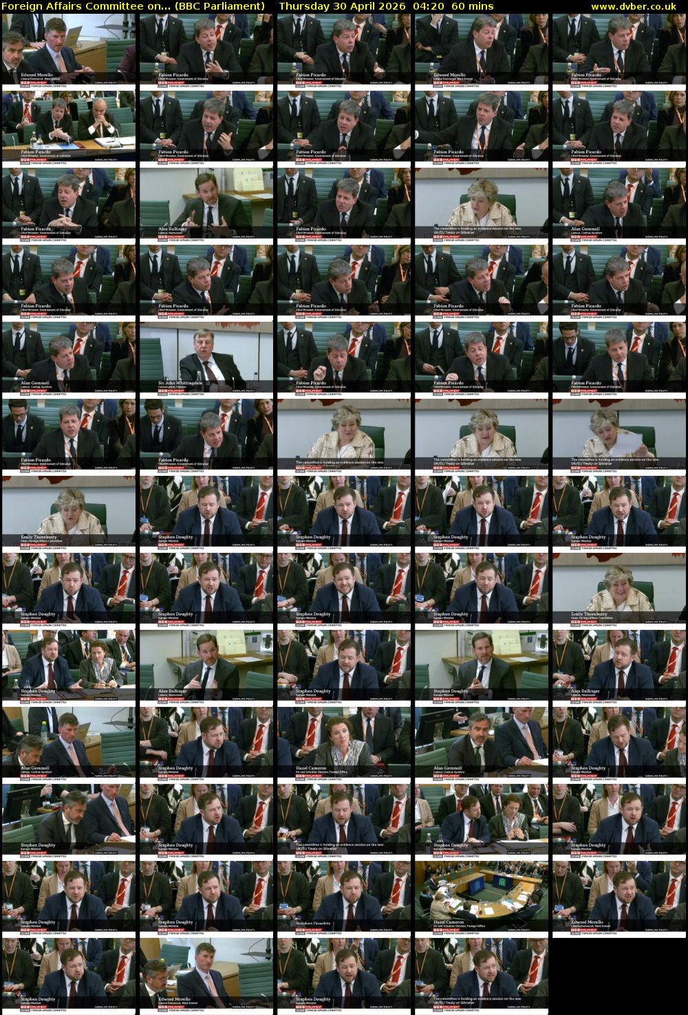Foreign Affairs Committee on... (BBC Parliament) Thursday 30 April 2026 04:20 - 05:20