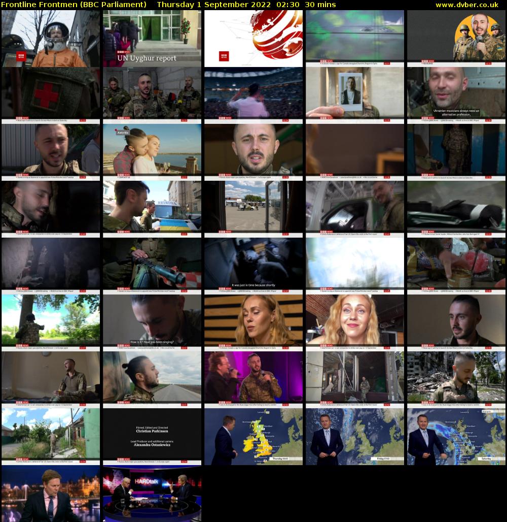 Frontline Frontmen (BBC Parliament) Thursday 1 September 2022 02:30 - 03:00