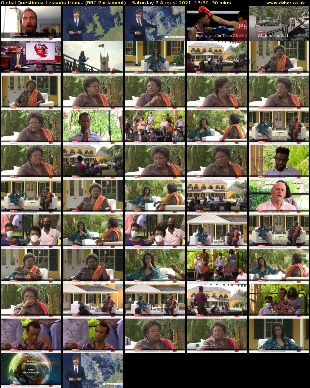 Global Questions: Lessons from... (BBC Parliament) Saturday 7 August 2021 13:30 - 14:00