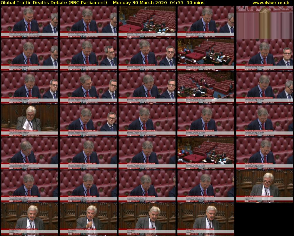 Global Traffic Deaths Debate (BBC Parliament) Monday 30 March 2020 04:55 - 06:25
