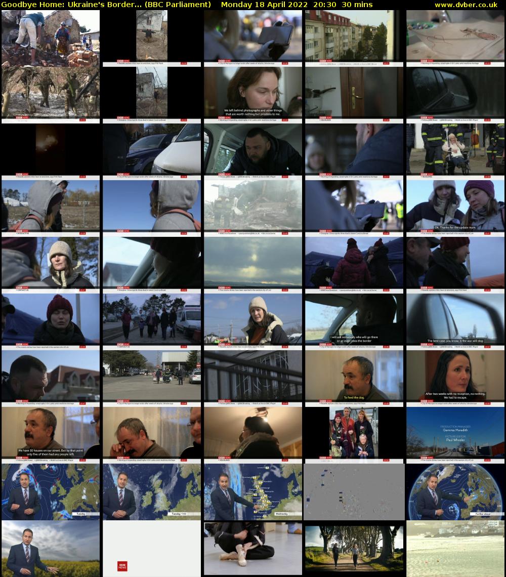 Goodbye Home: Ukraine's Border... (BBC Parliament) Monday 18 April 2022 20:30 - 21:00