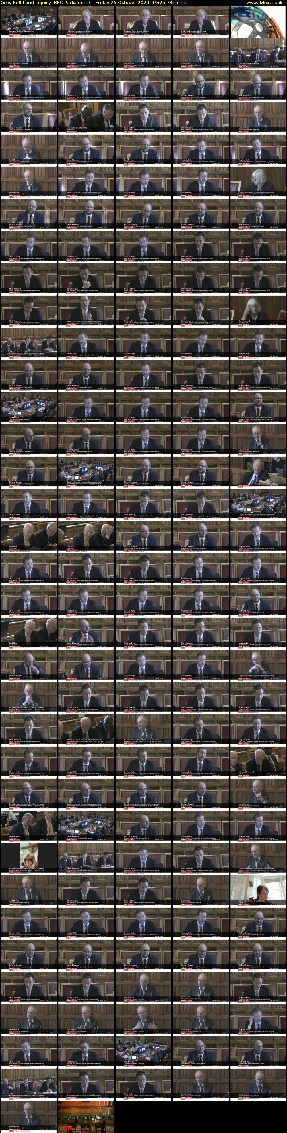 Grey Belt Land Inquiry (BBC Parliament) Friday 25 October 2024 19:25 - 21:00