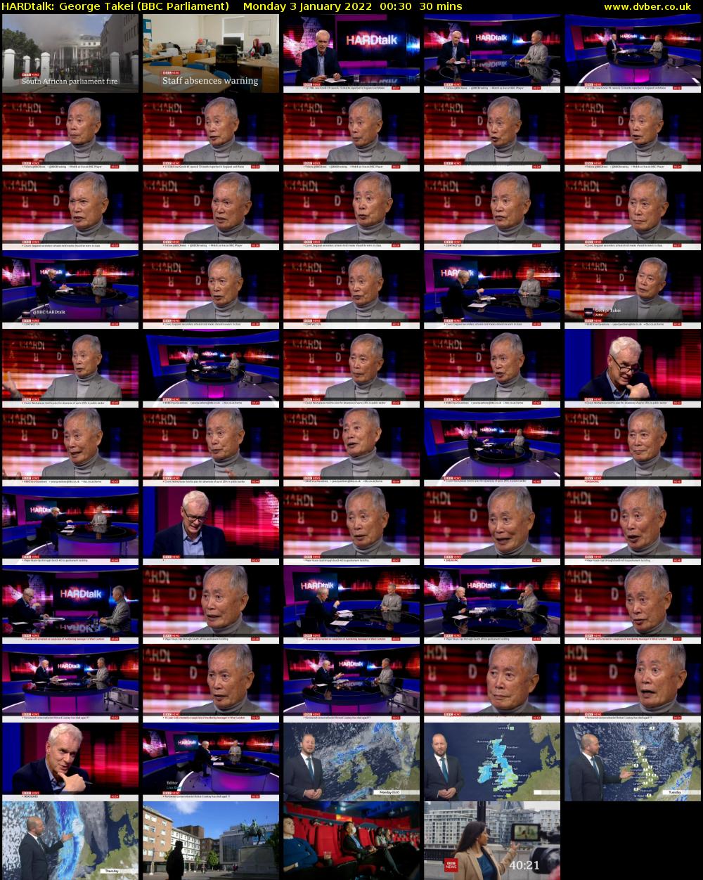 HARDtalk: George Takei (BBC Parliament) Monday 3 January 2022 00:30 - 01:00
