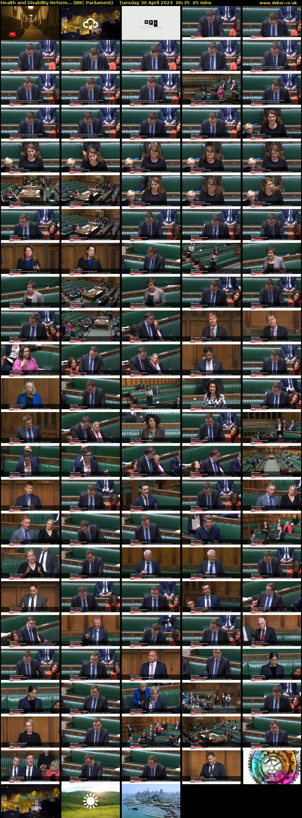 Health and Disability Reform... (BBC Parliament) Tuesday 30 April 2024 06:35 - 07:40