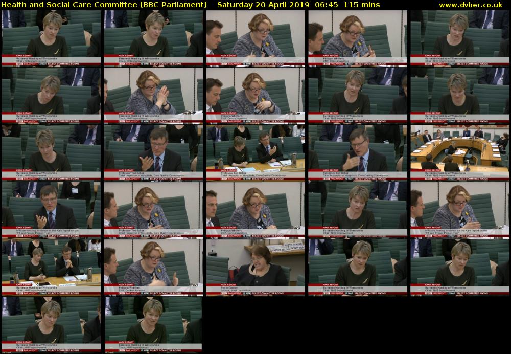 Health and Social Care Committee (BBC Parliament) Saturday 20 April 2019 06:45 - 08:40
