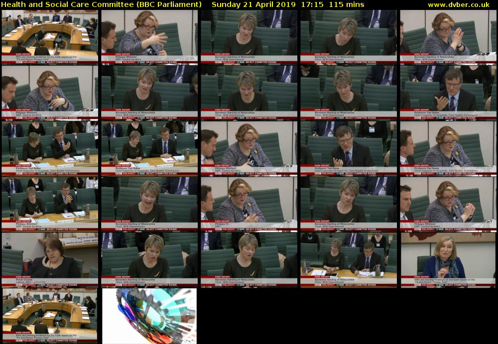 Health and Social Care Committee (BBC Parliament) Sunday 21 April 2019 17:15 - 19:10