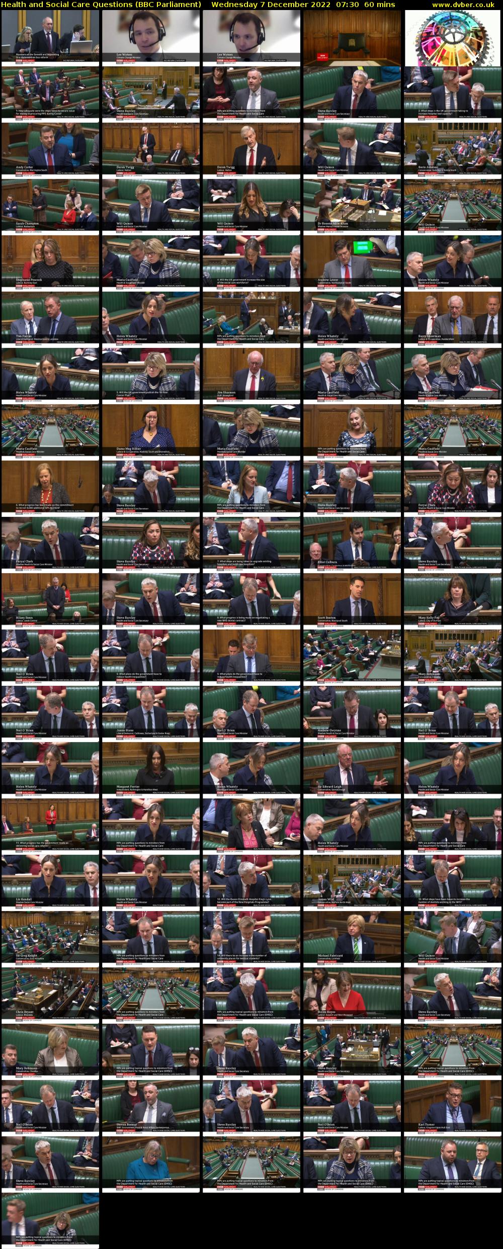 Health and Social Care Questions (BBC Parliament) Wednesday 7 December 2022 07:30 - 08:30