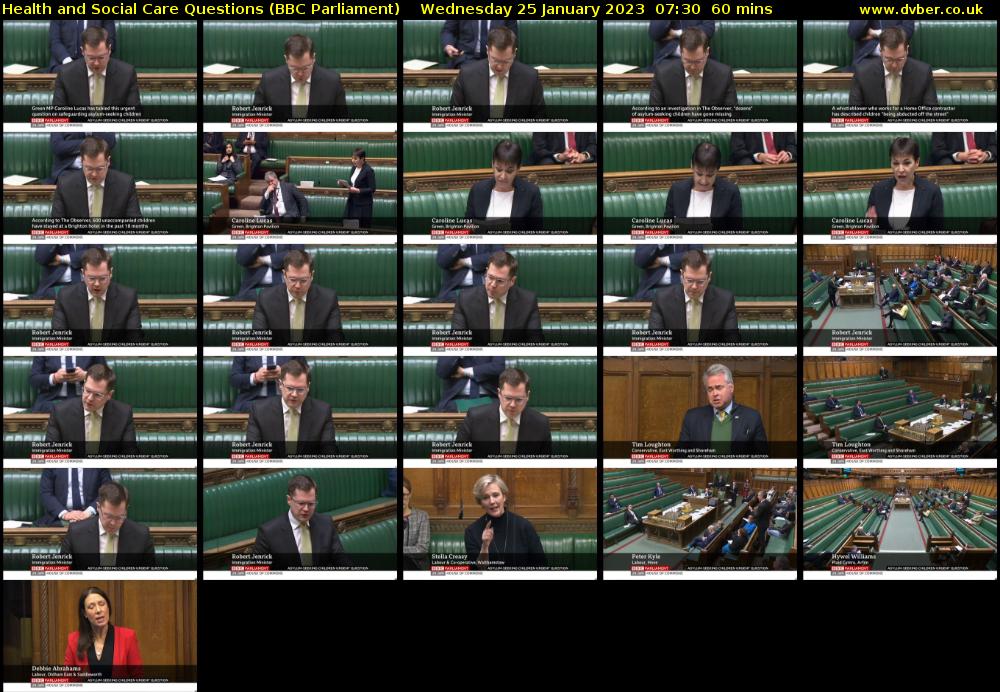 Health and Social Care Questions (BBC Parliament) Wednesday 25 January 2023 07:30 - 08:30