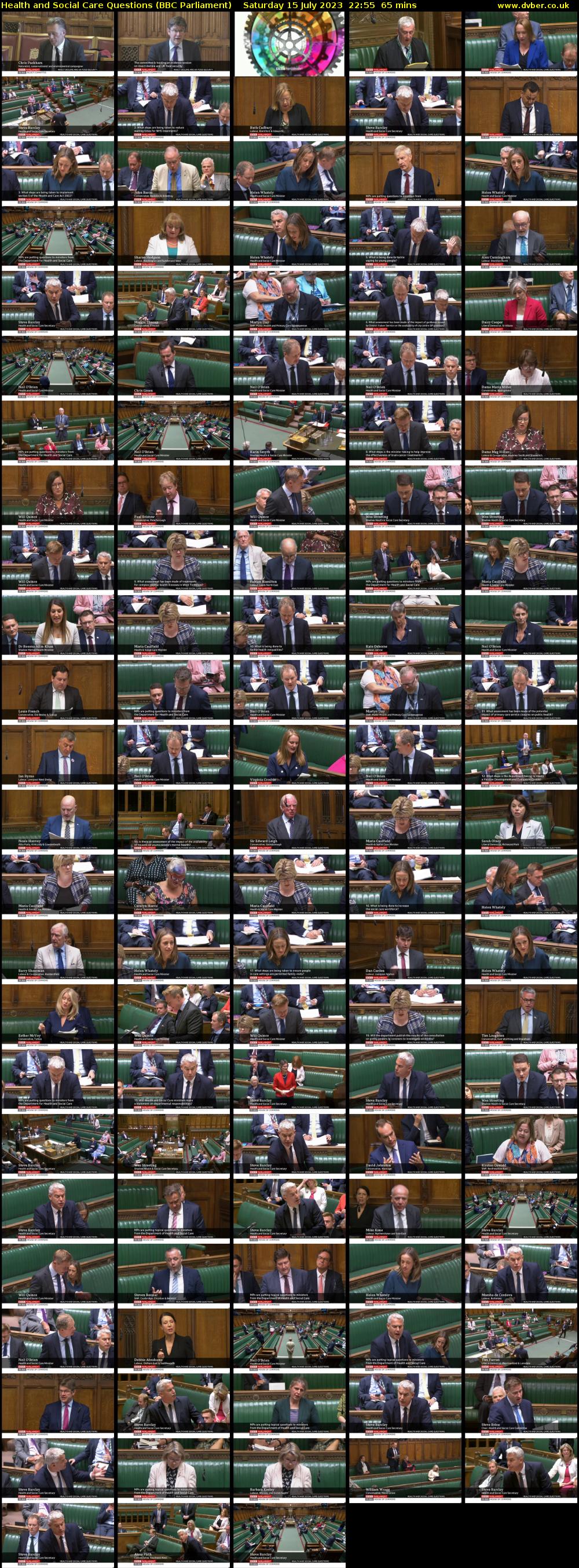 Health and Social Care Questions (BBC Parliament) Saturday 15 July 2023 22:55 - 00:00
