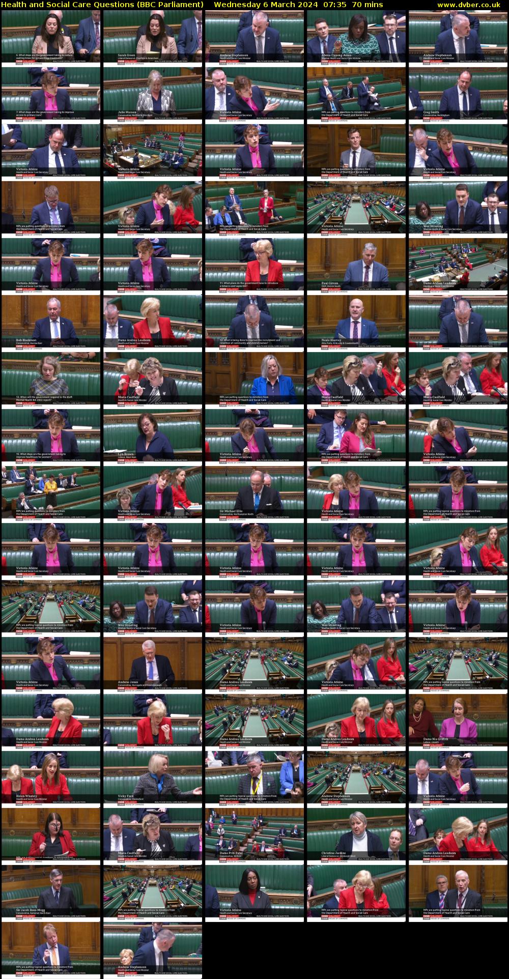 Health and Social Care Questions (BBC Parliament) Wednesday 6 March 2024 07:35 - 08:45