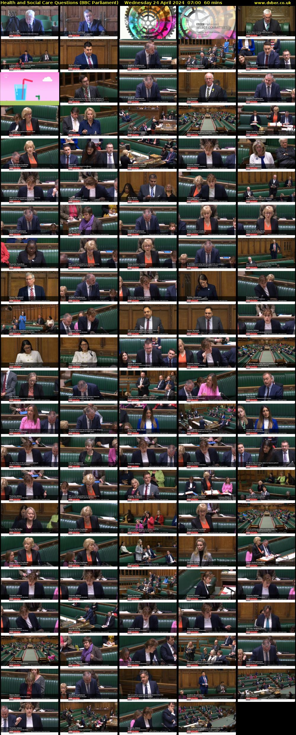 Health and Social Care Questions (BBC Parliament) Wednesday 24 April 2024 07:00 - 08:00