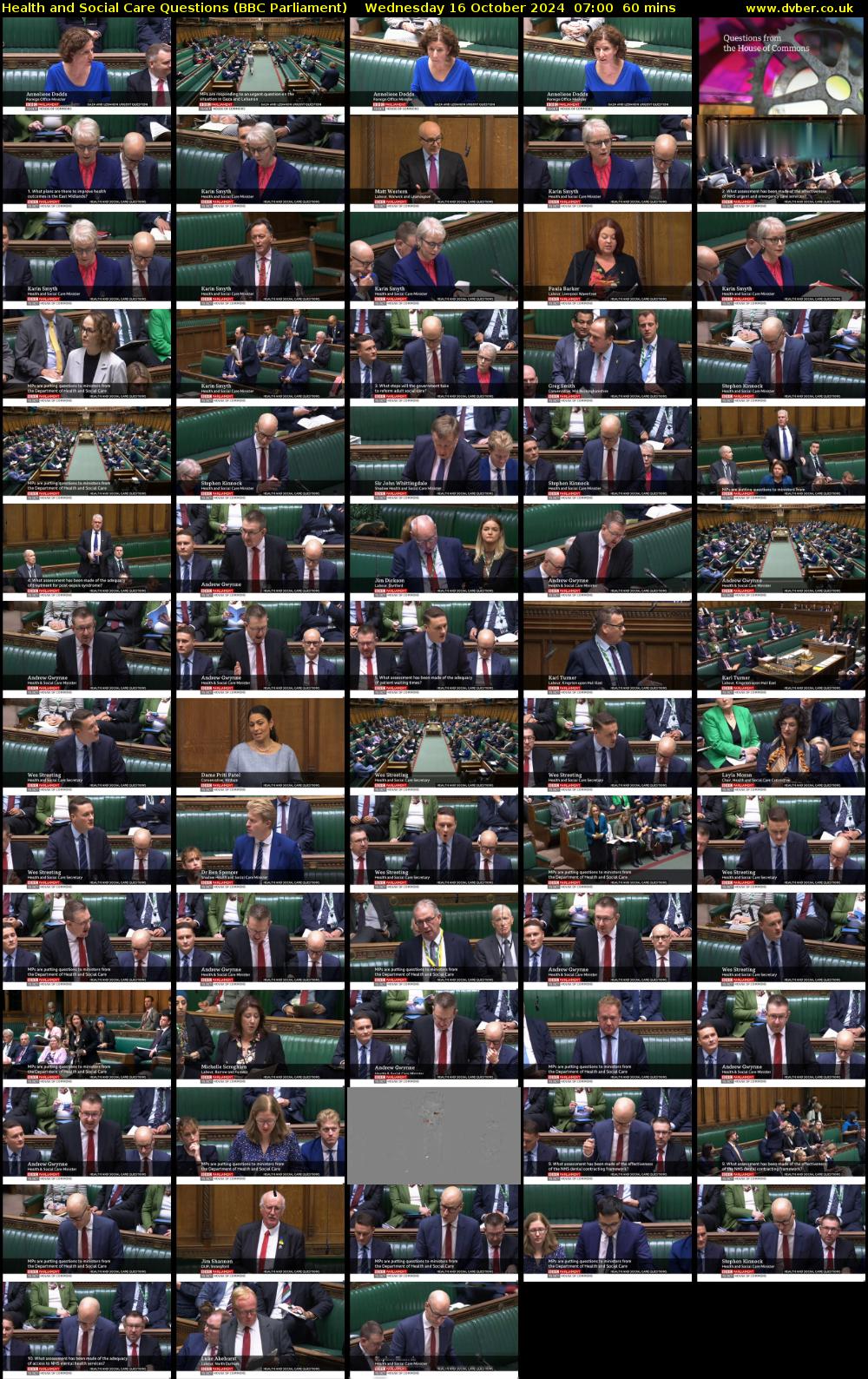 Health and Social Care Questions (BBC Parliament) Wednesday 16 October 2024 07:00 - 08:00