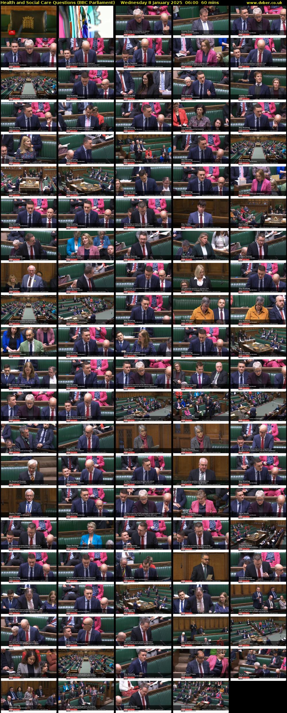 Health and Social Care Questions (BBC Parliament) Wednesday 8 January 2025 06:00 - 07:00