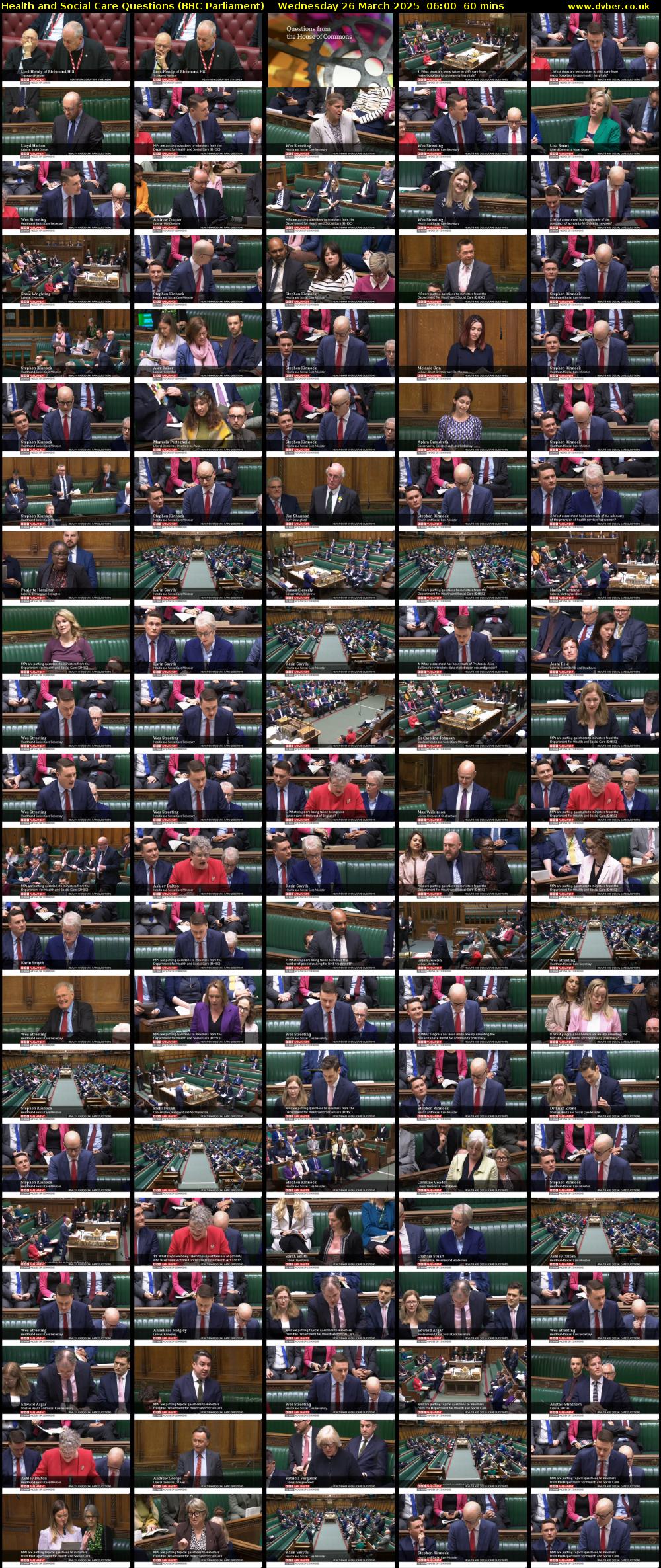 Health and Social Care Questions (BBC Parliament) Wednesday 26 March 2025 06:00 - 07:00