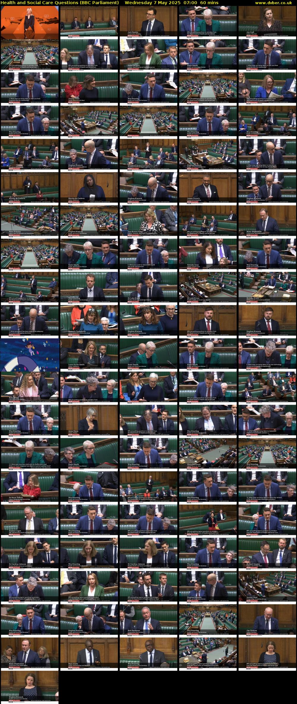 Health and Social Care Questions (BBC Parliament) Wednesday 7 May 2025 07:00 - 08:00