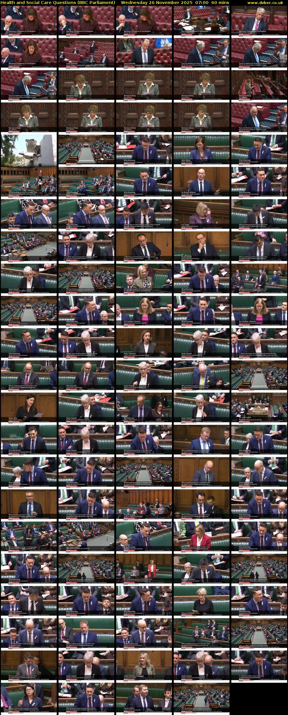 Health and Social Care Questions (BBC Parliament) Wednesday 26 November 2025 07:00 - 08:00