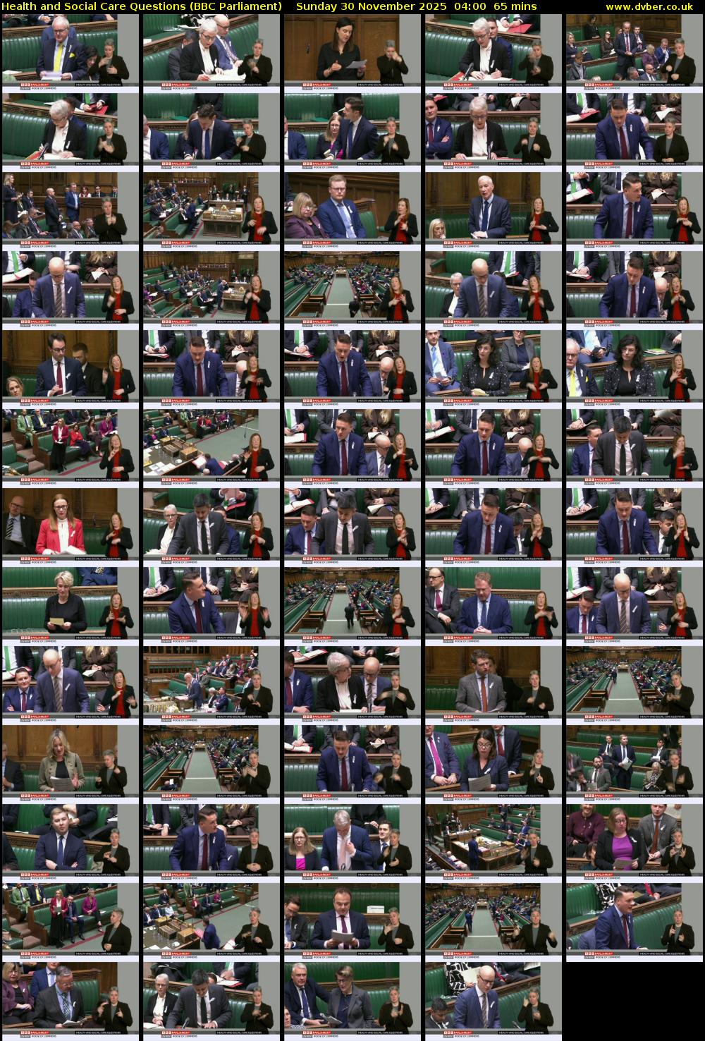 Health and Social Care Questions (BBC Parliament) Sunday 30 November 2025 04:00 - 05:05