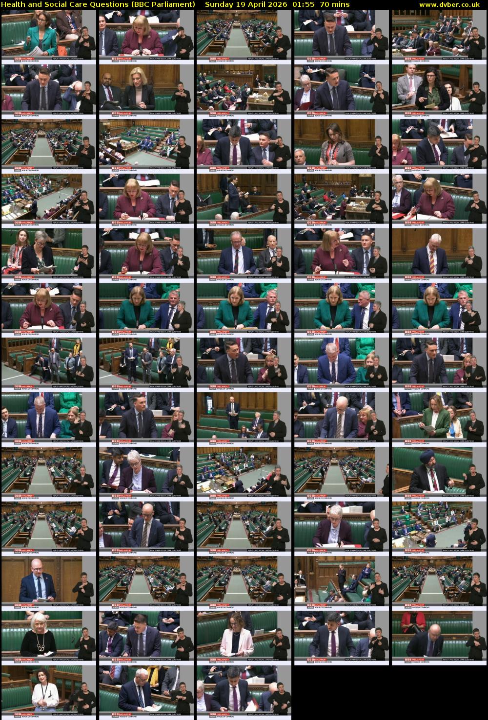 Health and Social Care Questions (BBC Parliament) Sunday 19 April 2026 01:55 - 03:05