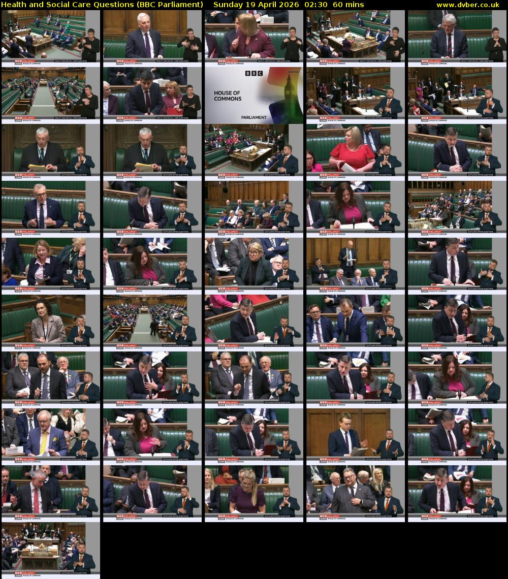 Health and Social Care Questions (BBC Parliament) Sunday 19 April 2026 02:30 - 03:30