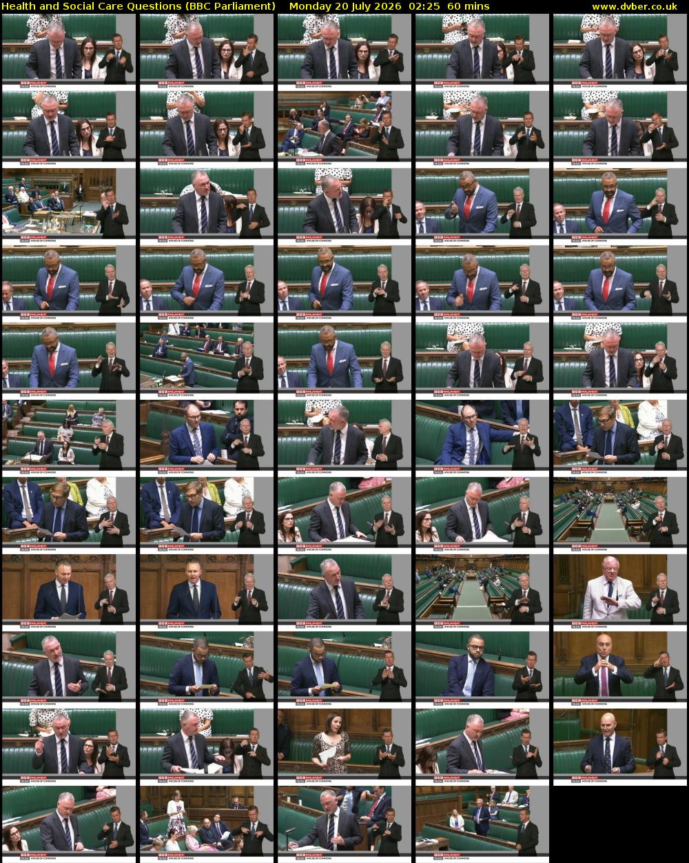 Health and Social Care Questions (BBC Parliament) Monday 20 July 2026 02:25 - 03:25