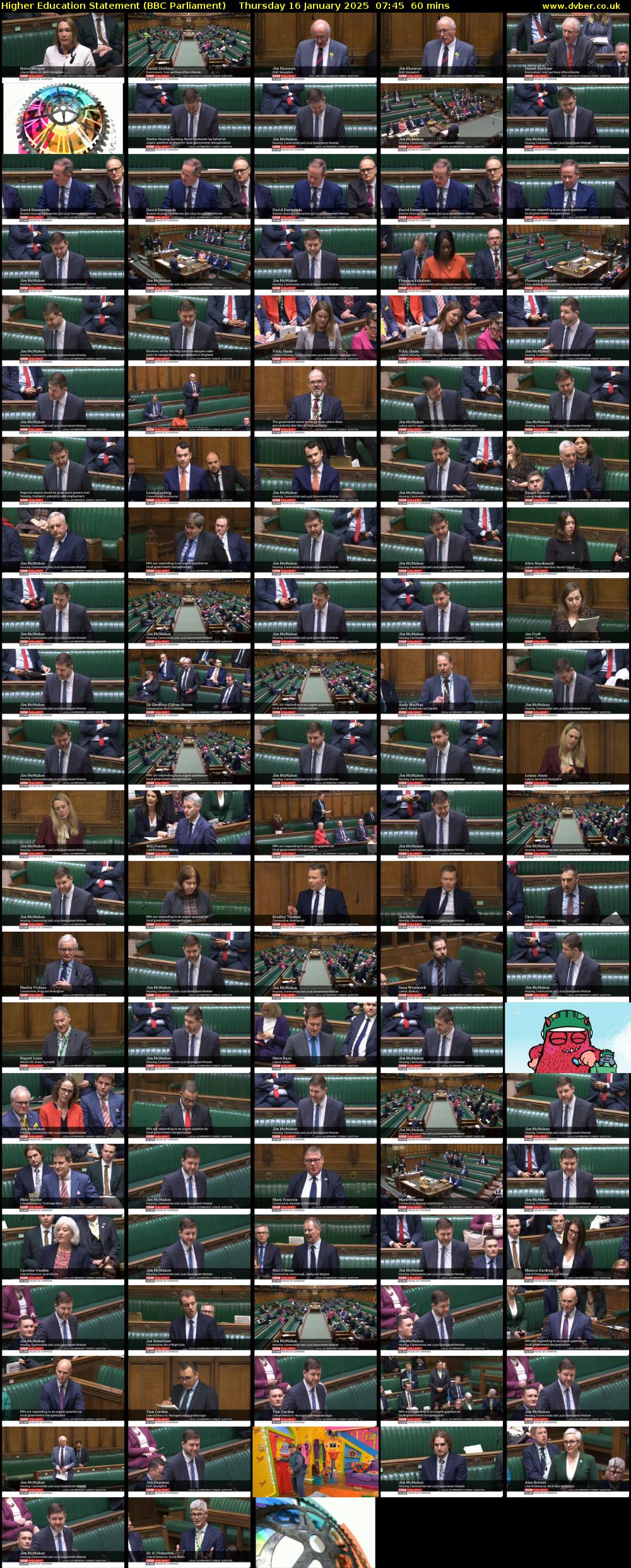 Higher Education Statement (BBC Parliament) Thursday 16 January 2025 07:45 - 08:45