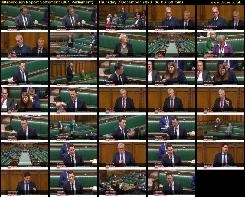 Hillsborough Report Statement (BBC Parliament) Thursday 7 December 2023 06:00 - 07:00