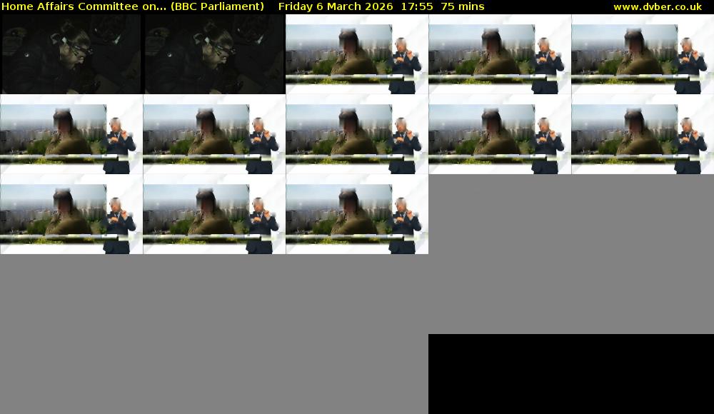 Home Affairs Committee on... (BBC Parliament) Friday 6 March 2026 17:55 - 19:10