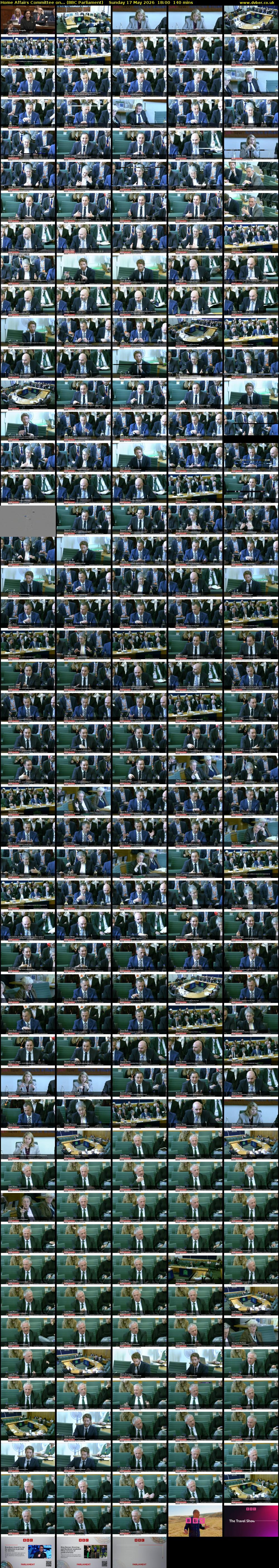 Home Affairs Committee on... (BBC Parliament) Sunday 17 May 2026 18:00 - 20:20