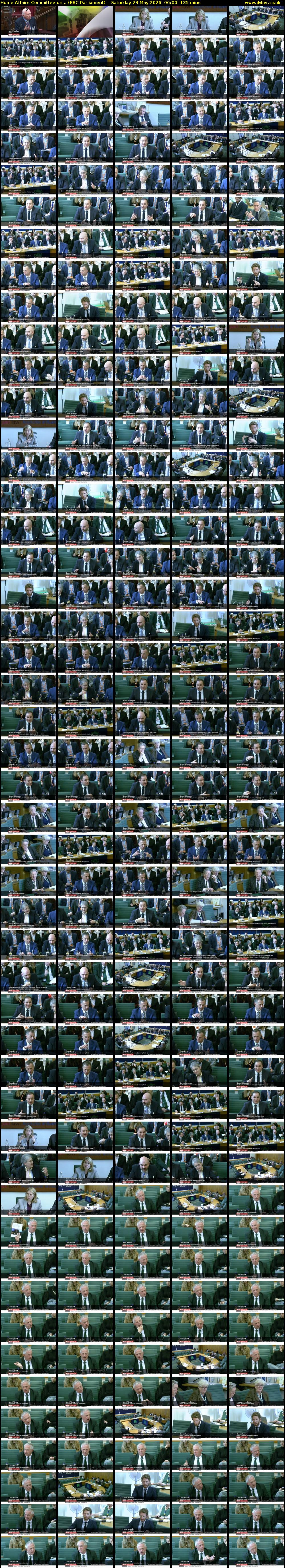 Home Affairs Committee on... (BBC Parliament) Saturday 23 May 2026 06:00 - 08:15