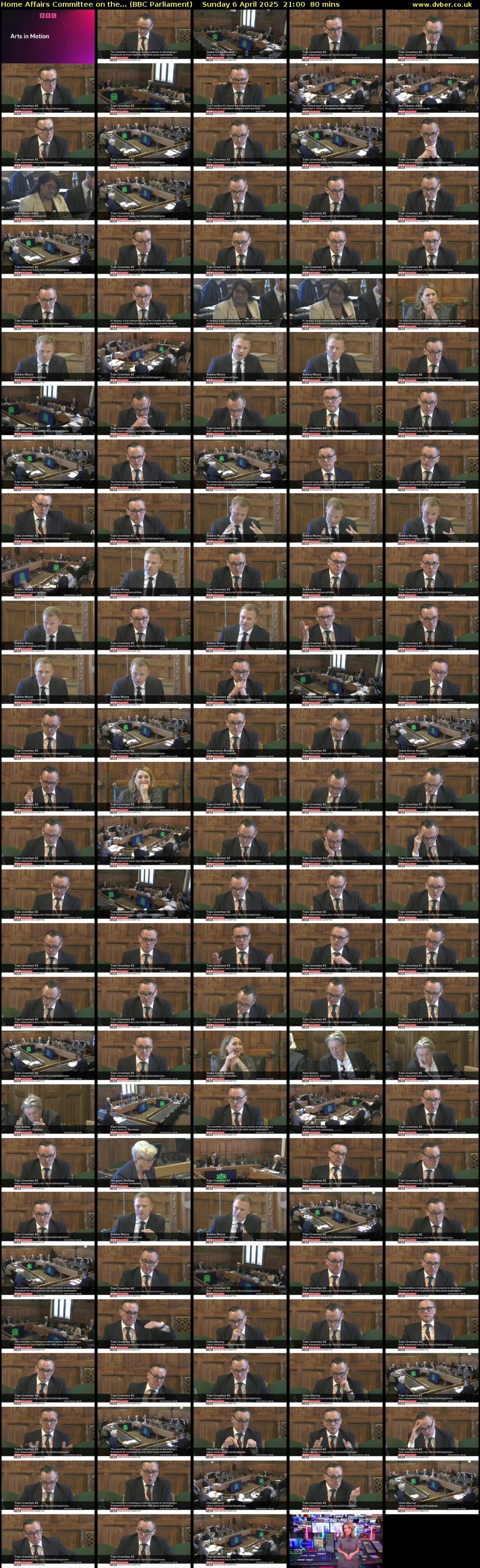 Home Affairs Committee on the... (BBC Parliament) Sunday 6 April 2025 21:00 - 22:20