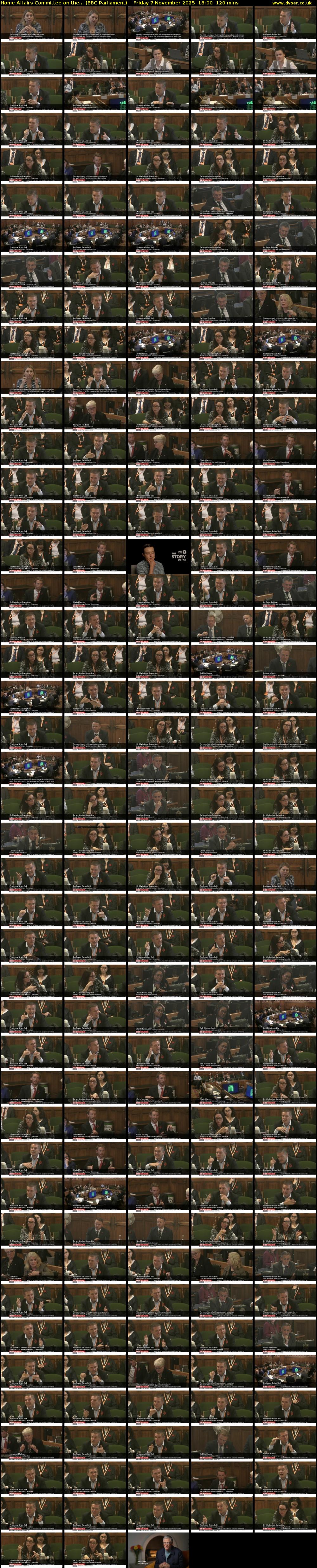 Home Affairs Committee on the... (BBC Parliament) Friday 7 November 2025 18:00 - 20:00