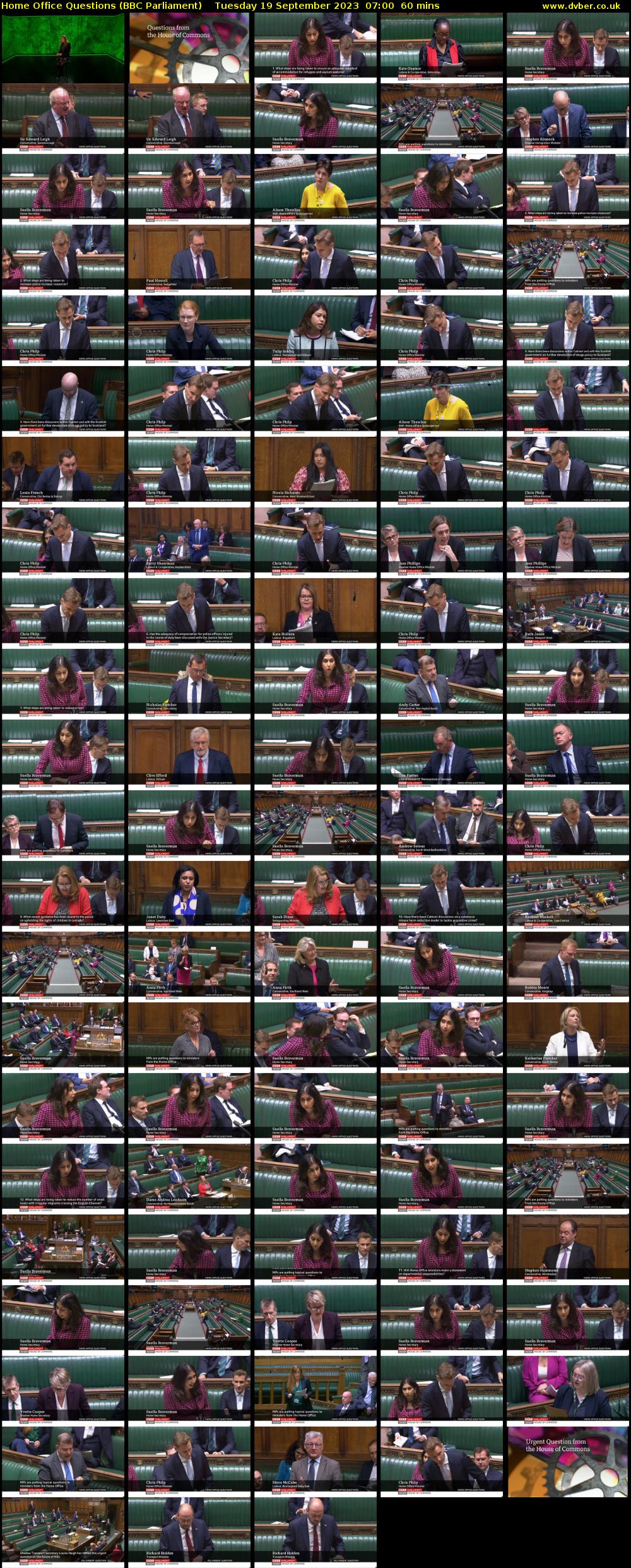 Home Office Questions (BBC Parliament) Tuesday 19 September 2023 07:00 - 08:00