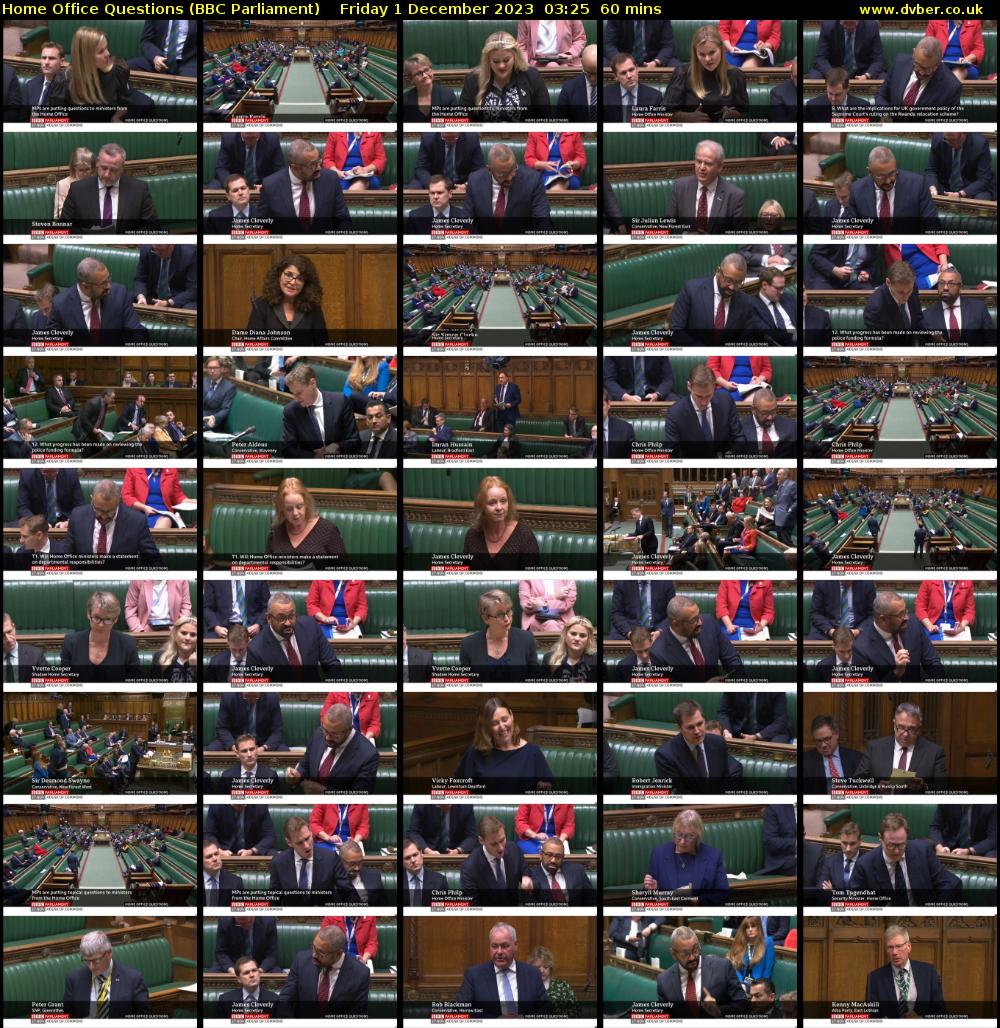 Home Office Questions (BBC Parliament) Friday 1 December 2023 03:25 - 04:25