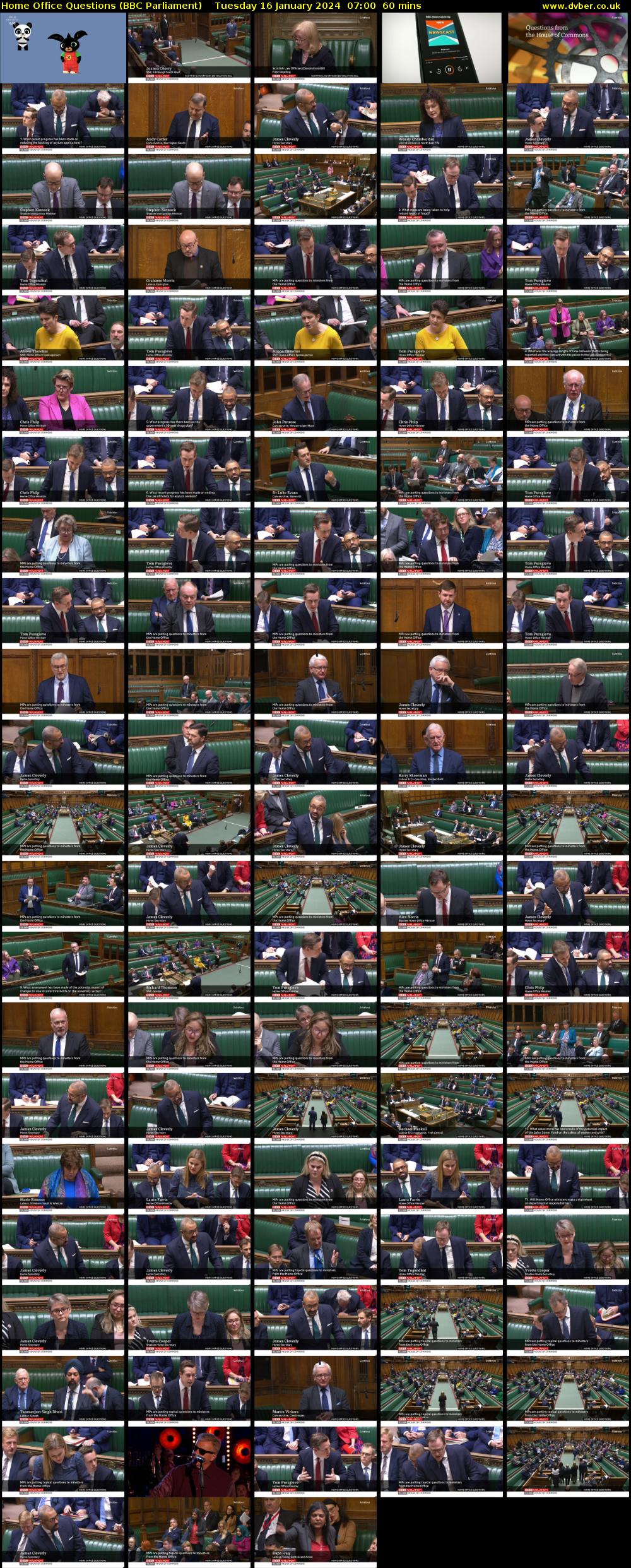 Home Office Questions (BBC Parliament) Tuesday 16 January 2024 07:00 - 08:00