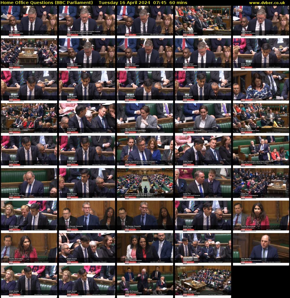 Home Office Questions (BBC Parliament) Tuesday 16 April 2024 07:45 - 08:45