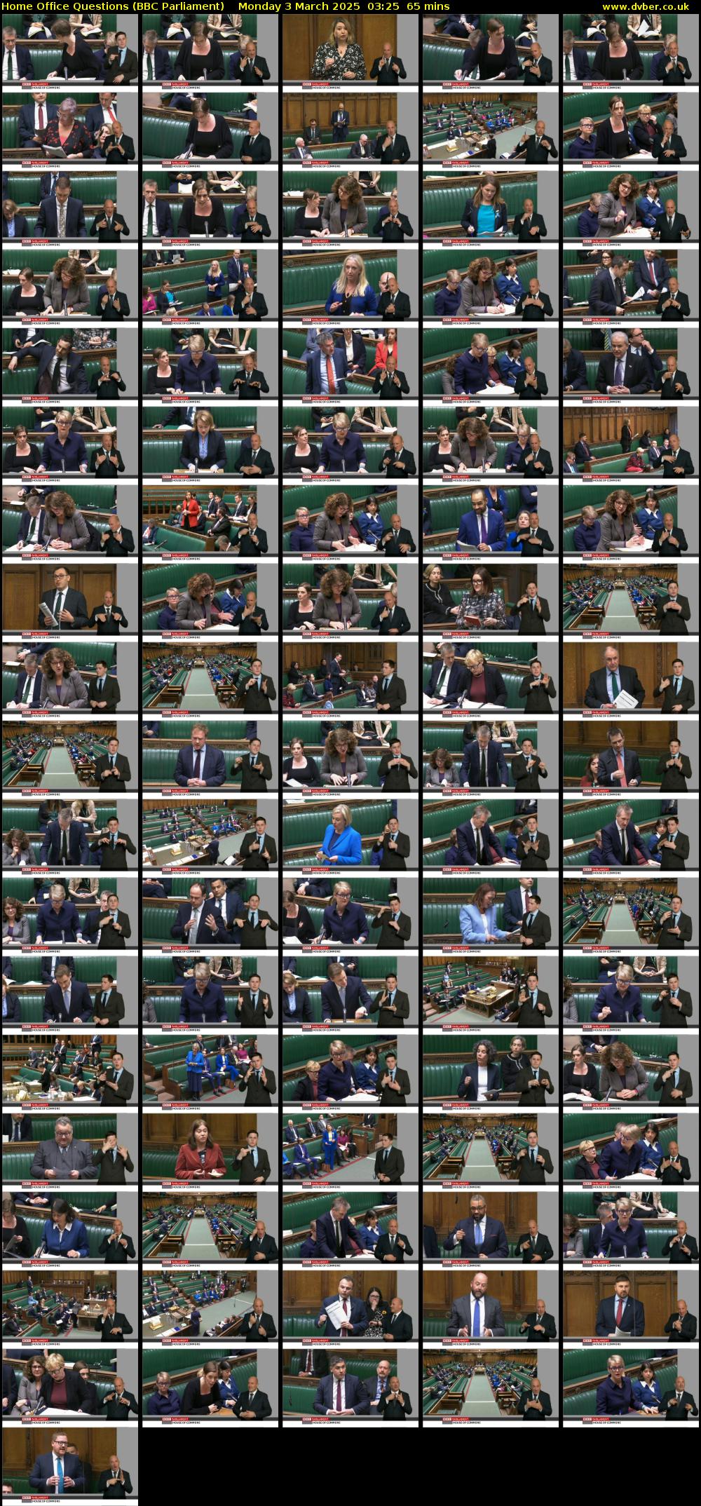 Home Office Questions (BBC Parliament) Monday 3 March 2025 03:25 - 04:30