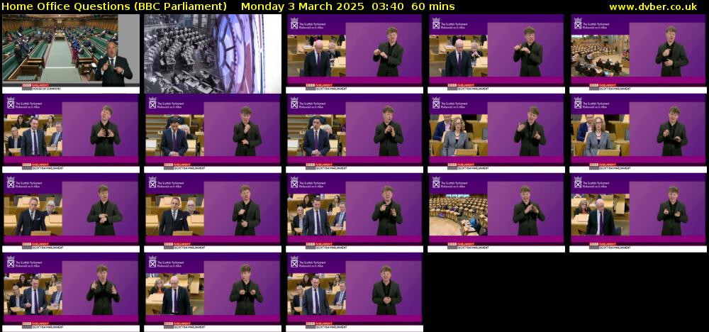 Home Office Questions (BBC Parliament) Monday 3 March 2025 03:40 - 04:40