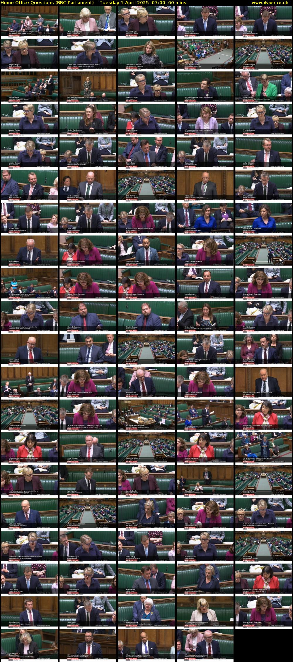 Home Office Questions (BBC Parliament) Tuesday 1 April 2025 07:00 - 08:00