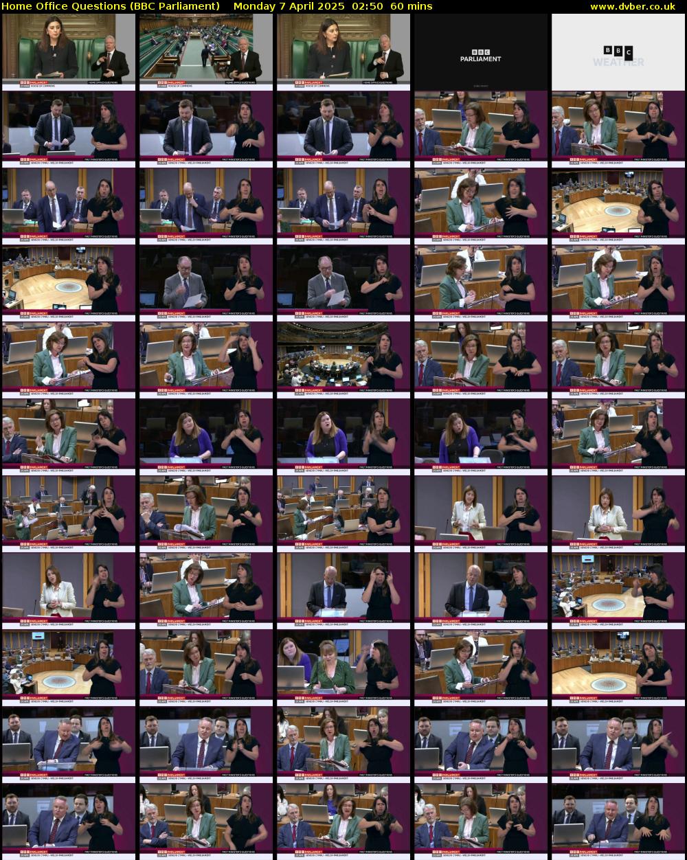 Home Office Questions (BBC Parliament) Monday 7 April 2025 02:50 - 03:50
