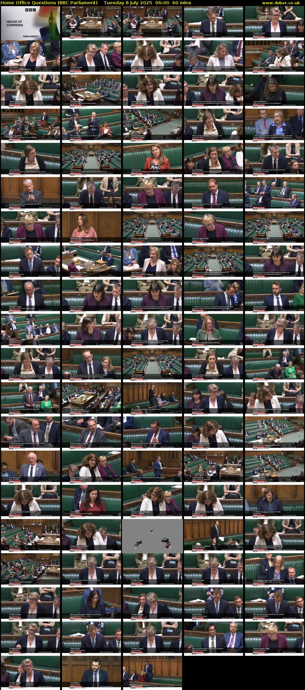 Home Office Questions (BBC Parliament) Tuesday 8 July 2025 06:00 - 07:00