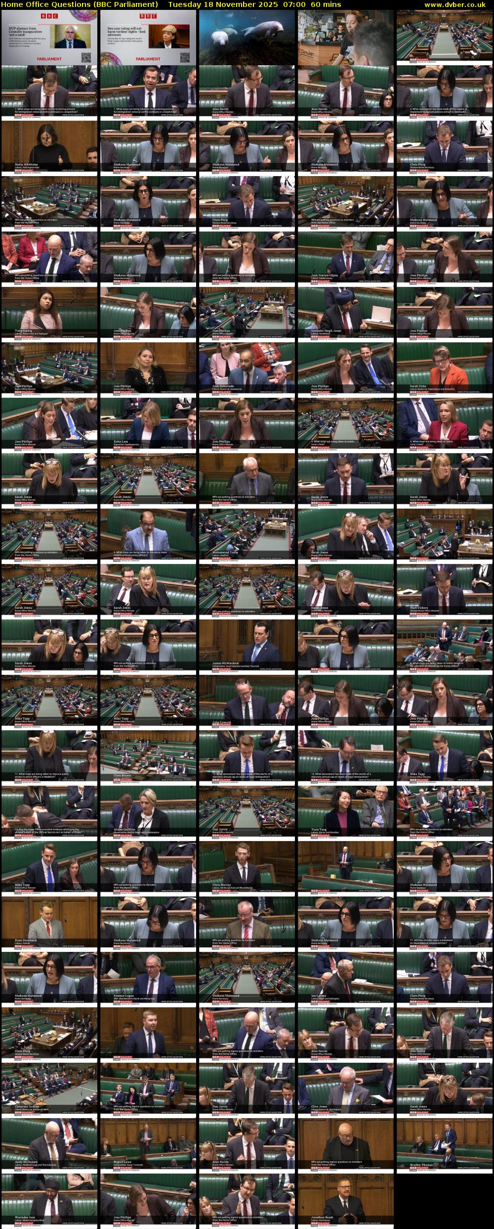 Home Office Questions (BBC Parliament) Tuesday 18 November 2025 07:00 - 08:00