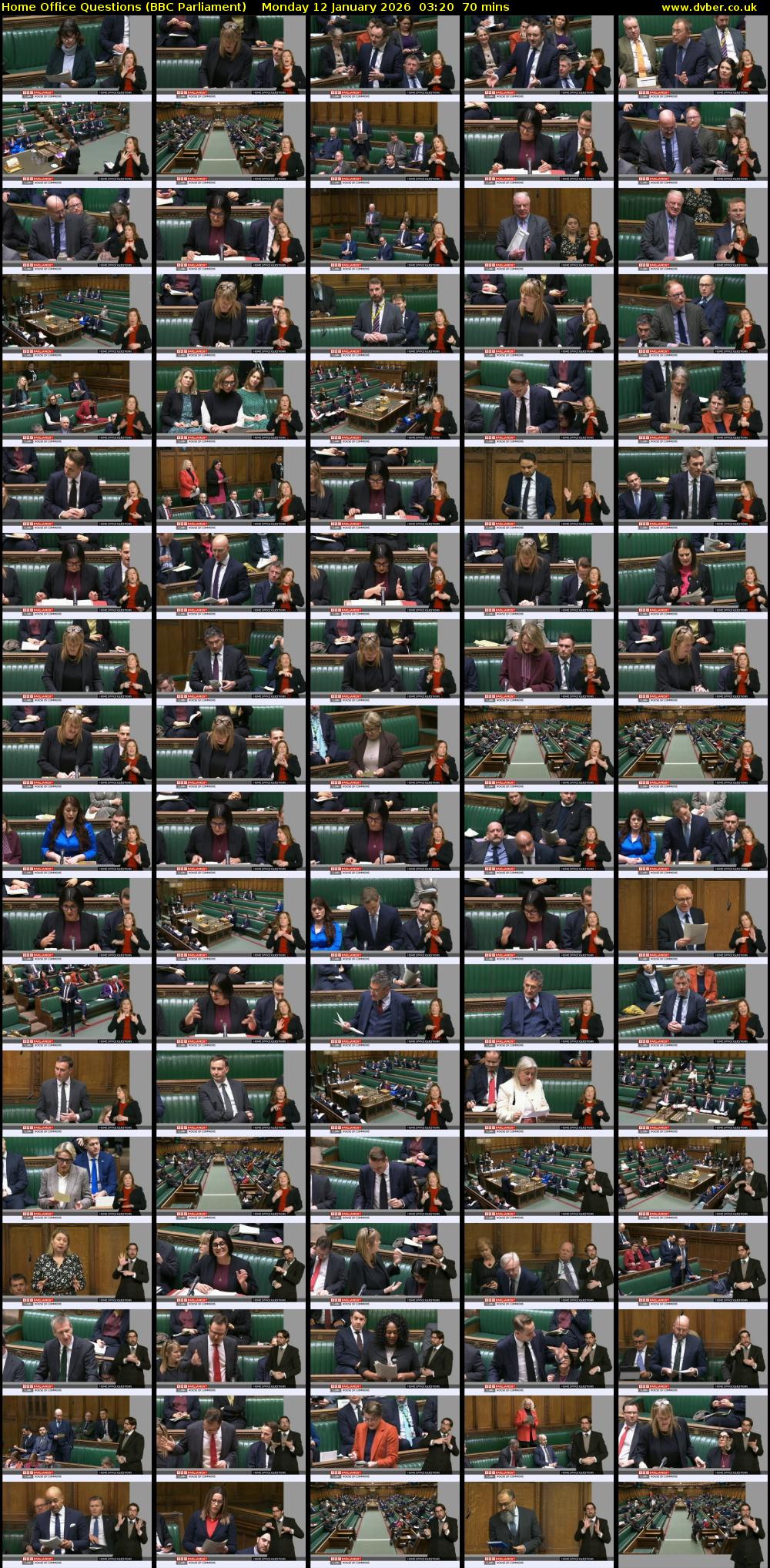 Home Office Questions (BBC Parliament) Monday 12 January 2026 03:20 - 04:30