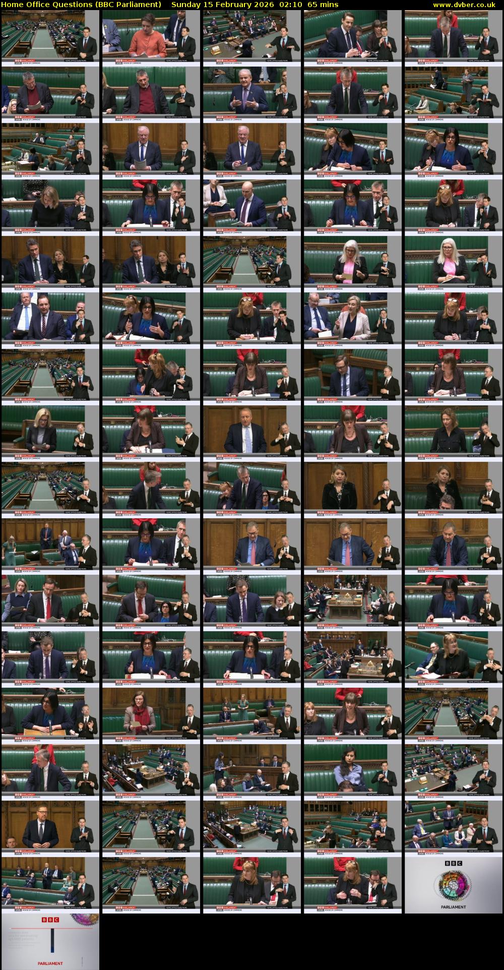 Home Office Questions (BBC Parliament) Sunday 15 February 2026 02:10 - 03:15