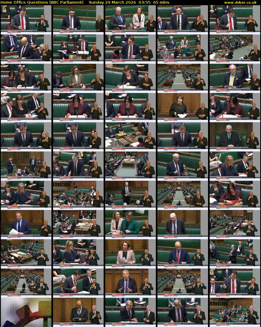 Home Office Questions (BBC Parliament) Sunday 29 March 2026 03:55 - 05:00