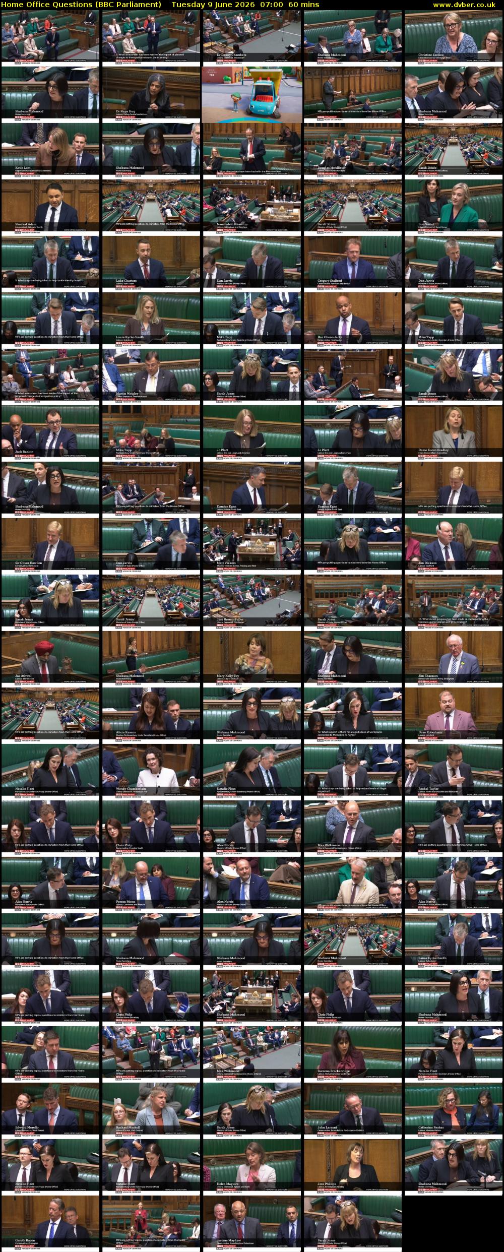 Home Office Questions (BBC Parliament) Tuesday 9 June 2026 07:00 - 08:00