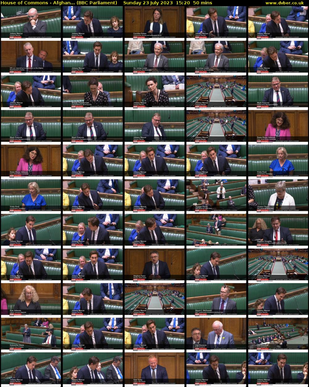 House of Commons - Afghan... (BBC Parliament) Sunday 23 July 2023 15:20 - 16:10