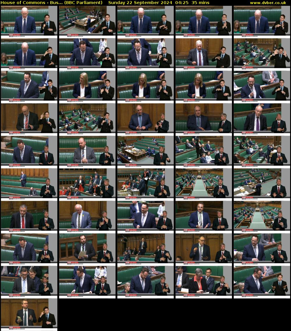 House of Commons - Bus... (BBC Parliament) Sunday 22 September 2024 04:25 - 05:00