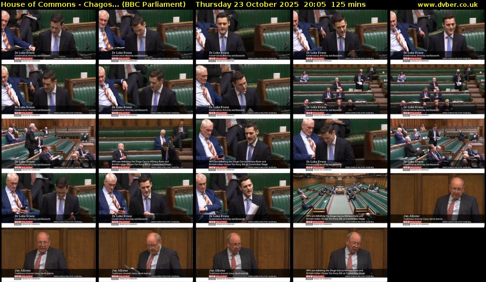 House of Commons - Chagos... (BBC Parliament) Thursday 23 October 2025 20:05 - 22:10